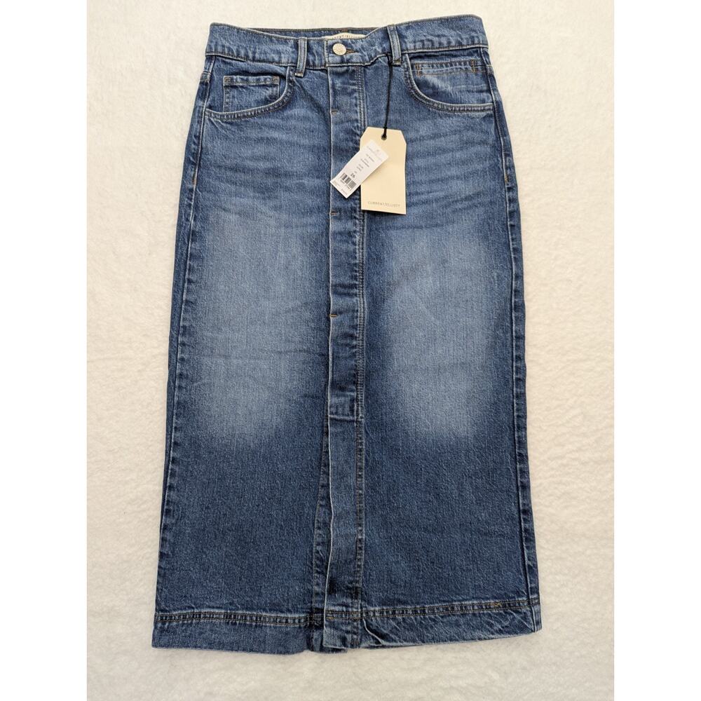 NWT Sundance Catalog Current/Elliott Blue “Insignia Denim Skirt” Size 26 $106